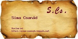 Sima Csanád névjegykártya